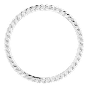 Sterling Silver 1.5 mm Skinny Rope Band Size 7