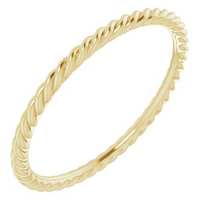 18K Yellow 1.5 mm Skinny Rope Band Size 8.5