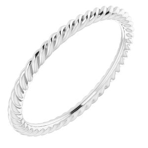 Sterling Silver 1.5 mm Skinny Rope Band Size 4.5