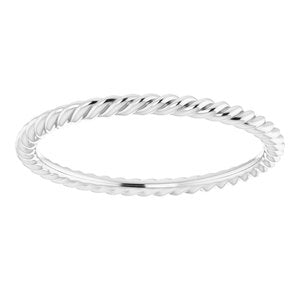 Sterling Silver 1.5 mm Skinny Rope Band Size 6