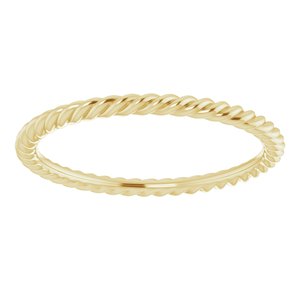 18K Yellow 1.5 mm Skinny Rope Band Size 6