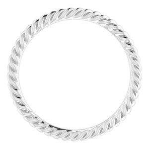 Sterling Silver 1.5 mm Skinny Rope Band Size 4