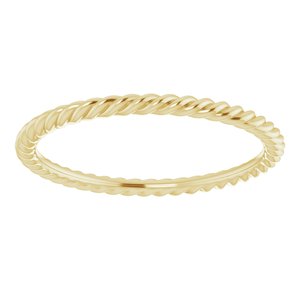 18K Yellow 1.5 mm Skinny Rope Band Size 6.5