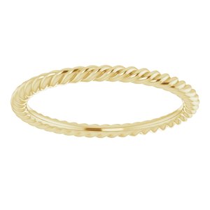 18K Yellow 1.5 mm Skinny Rope Band Size 4