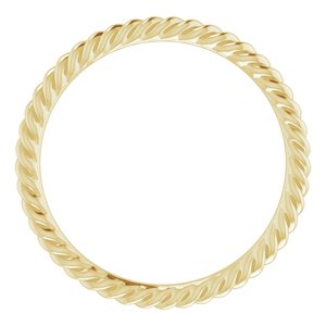 18K Yellow 1.5 mm Skinny Rope Band Size 5