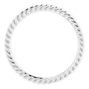 Sterling Silver 1.5 mm Skinny Rope Band Size 5