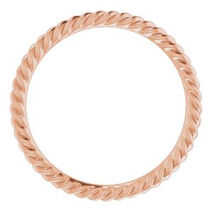 18K Rose 1.5 mm Skinny Rope Band Size 5