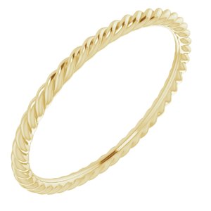 18K Yellow 1.5 mm Skinny Rope Band Size 5.5