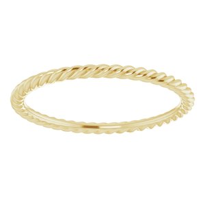 18K Yellow 1.5 mm Skinny Rope Band Size 7.5