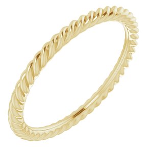 18K Yellow 1.5 mm Skinny Rope Band Size 4