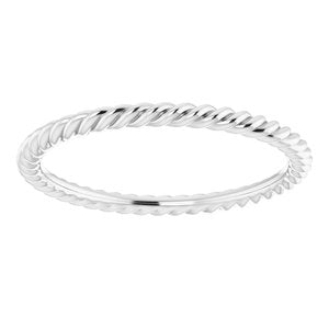 Sterling Silver 1.5 mm Skinny Rope Band Size 5