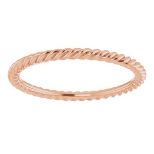 18K Rose 1.5 mm Skinny Rope Band Size 5