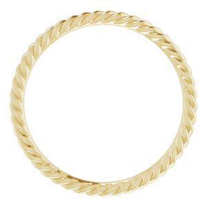 18K Yellow 1.5 mm Skinny Rope Band Size 7.5