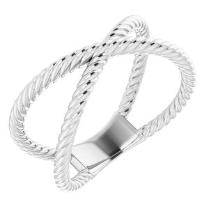 Sterling Silver Criss-Cross Rope Ring