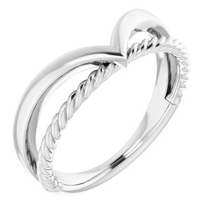 Sterling Silver Negative Space Rope Ring