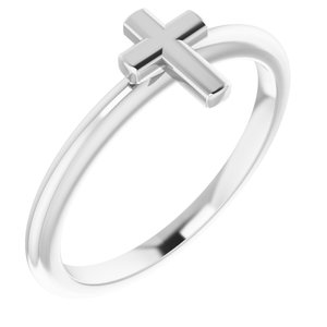 Sterling Silver Stackable Cross Ring