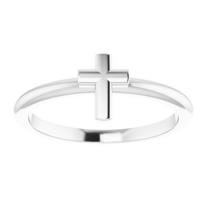 Sterling Silver Stackable Cross Ring