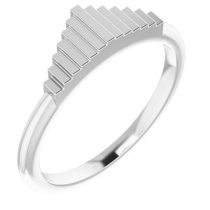 Anillo apilable geométrico de plata esterlina