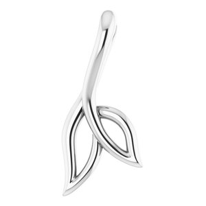 Sterling Silver 18.2x8 mm Freeform Leaf Pendant