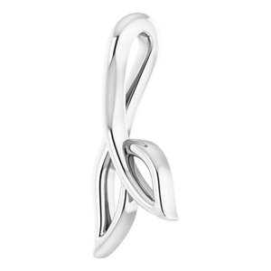 Sterling Silver 18.2x8 mm Freeform Leaf Pendant