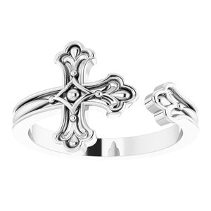 Sterling Silver Negative-Space Cross Ring