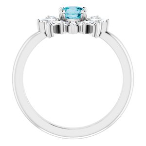 Sterling Silver London Blue Topaz & 3/8 CTW Ring