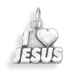 Oxidized "I Love Jesus" Charm