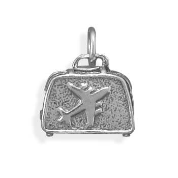 Oxidized Suitcase Charm