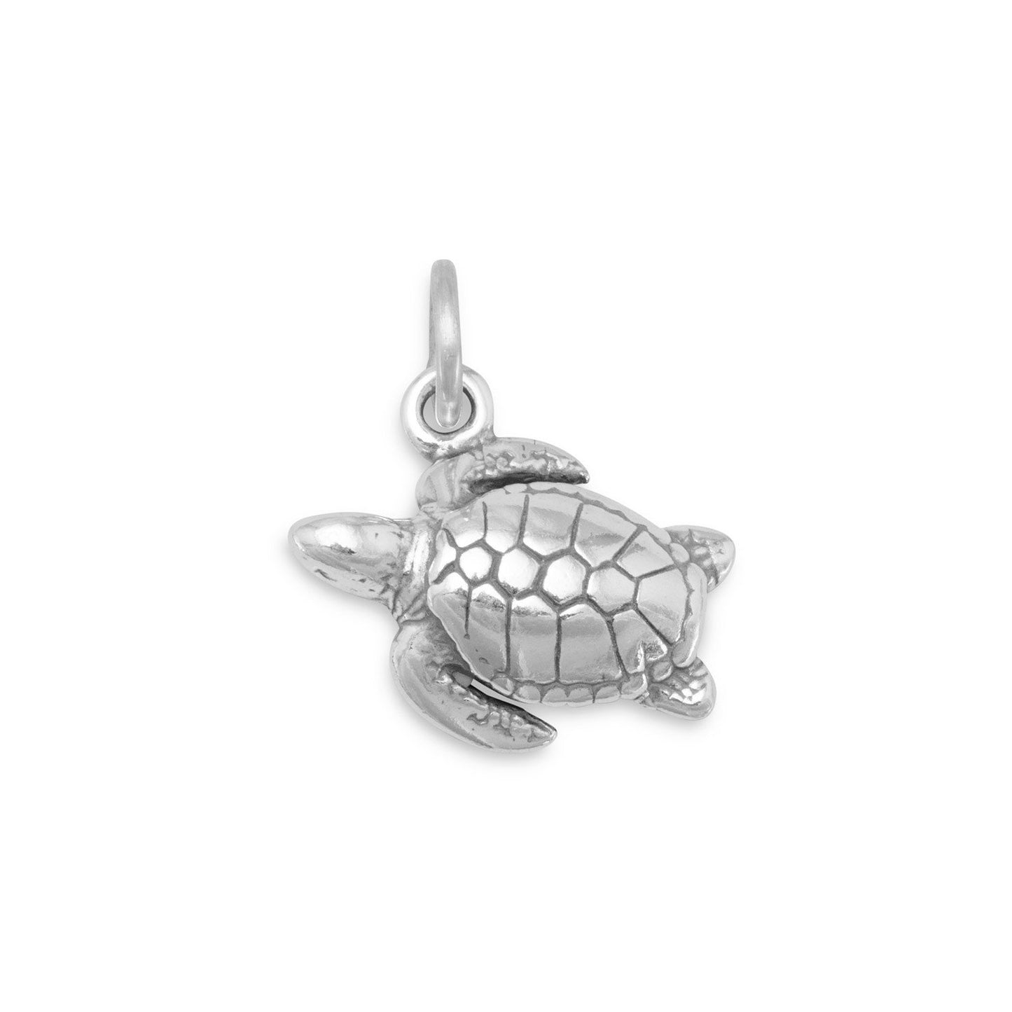 Oxidized Sea Turtle Charm