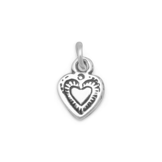 Oxidized Heart Charm