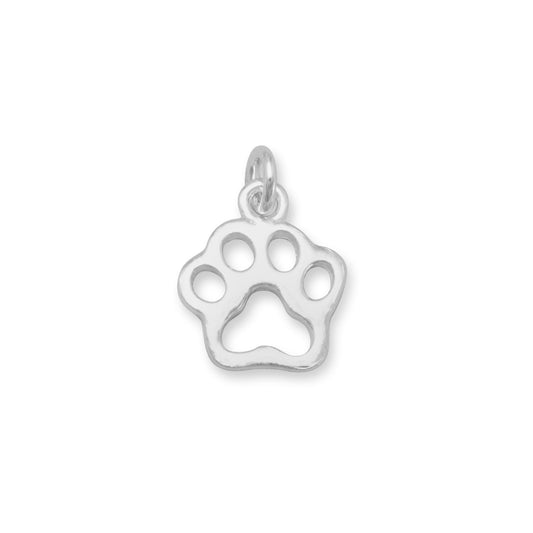 Small Cut Out Paw Print Charm