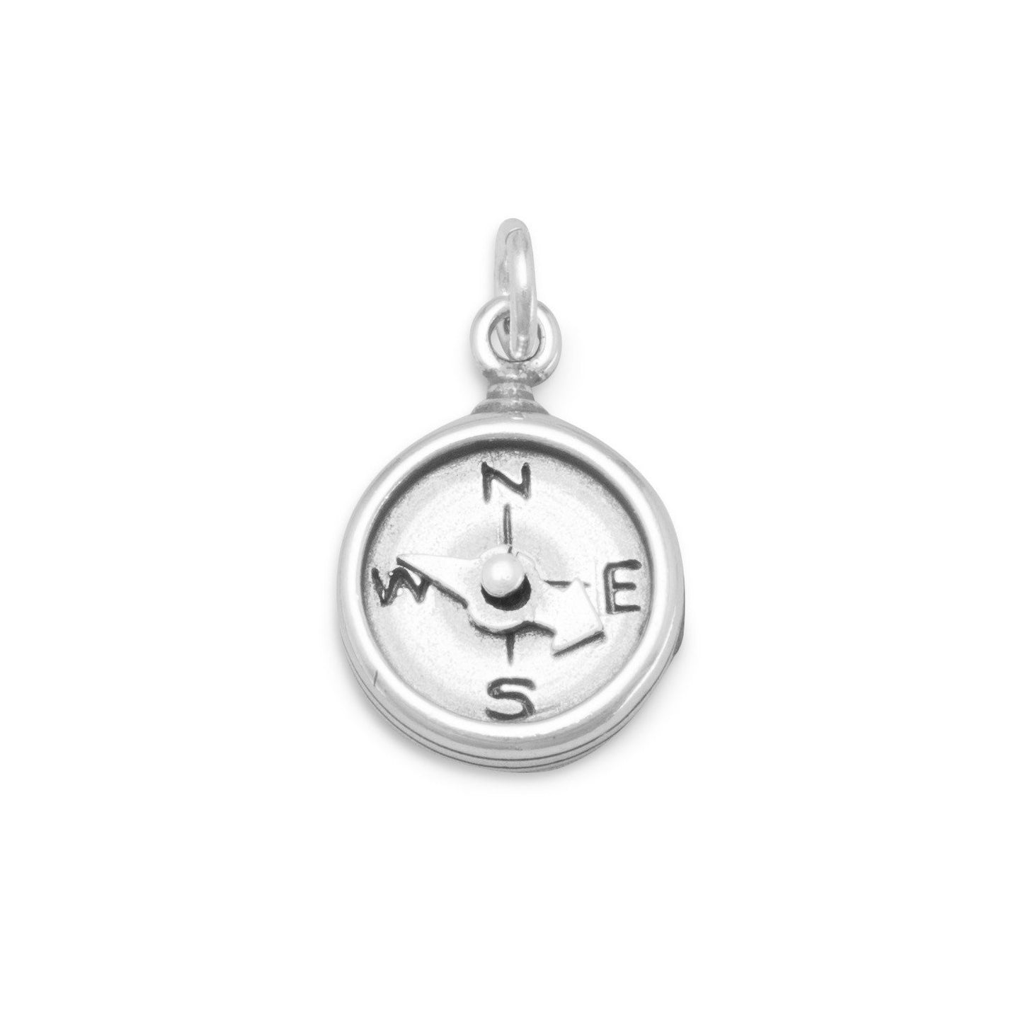 Oxidized Compass Charm