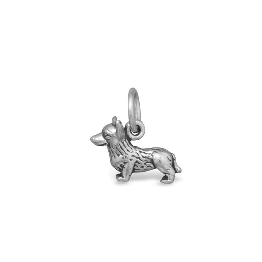 Oxidized Corgi Dog Charm