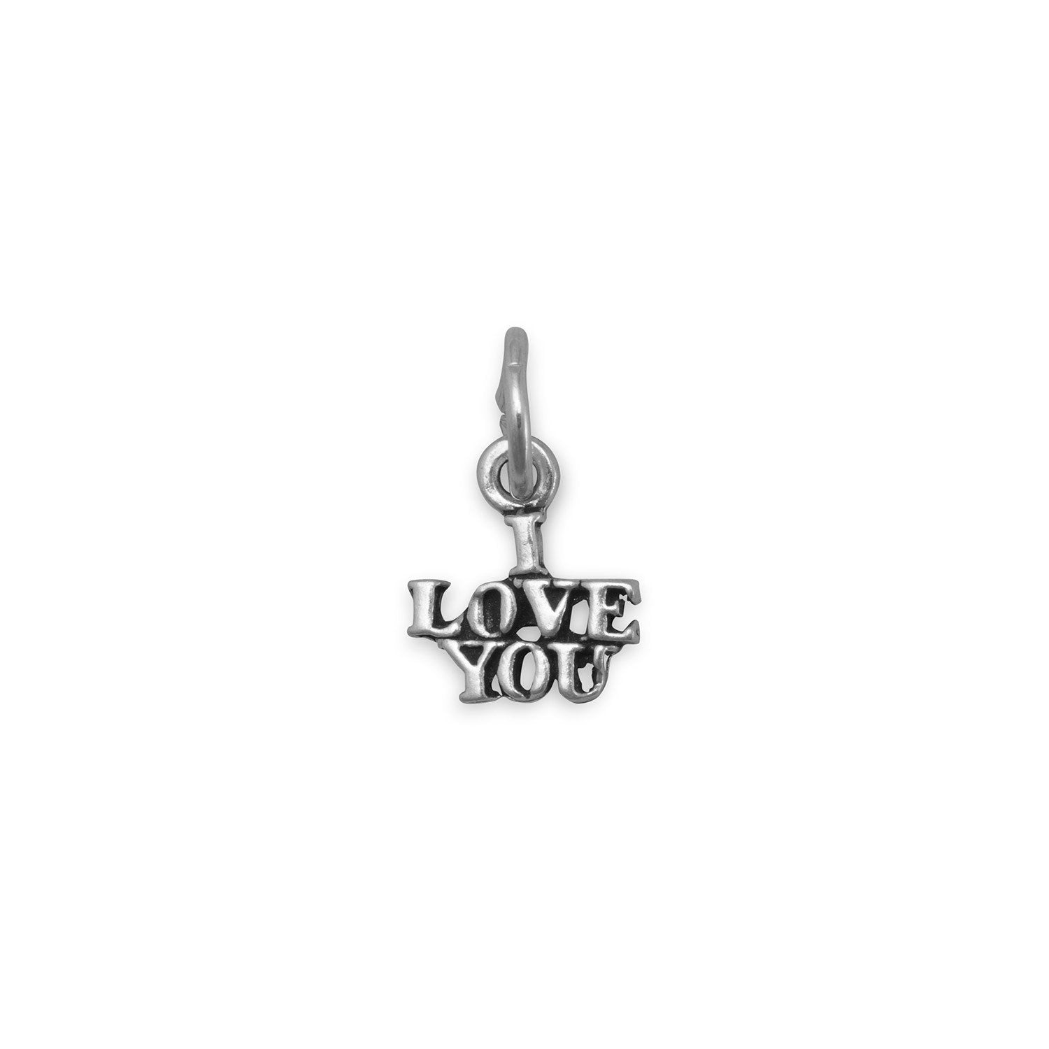 Oxidized "I Love You" Charm