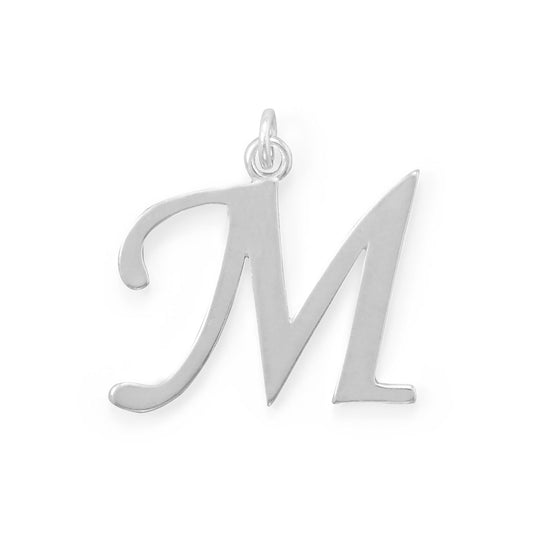 Polished Letter M Initial Pendant