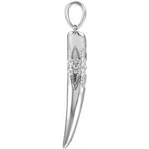 Sterling Silver 26.2x13.4 mm Tusk Pendant