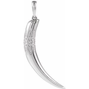 Sterling Silver 26.2x13.4 mm Tusk Pendant