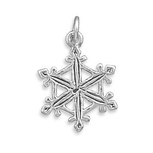 Oxidized Snowflake Charm