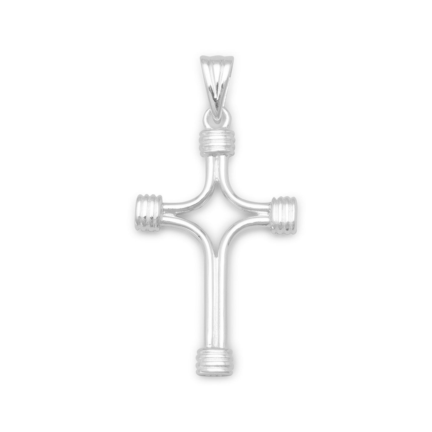 Polished Cross with Wrapped Ends