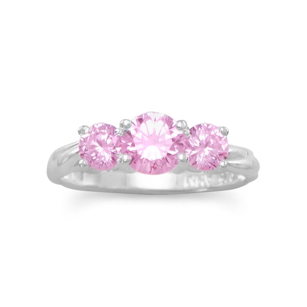 Anillo con 3 CZs Rosas