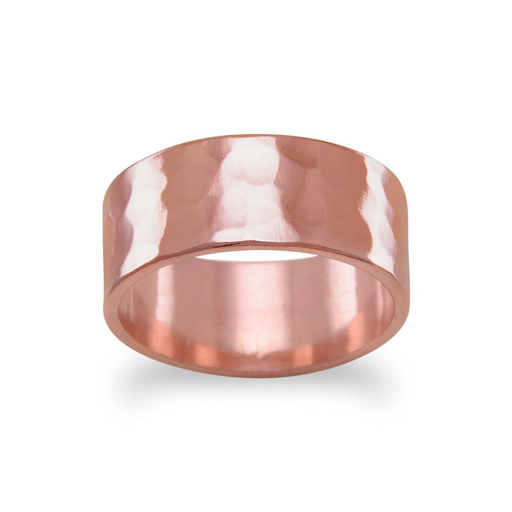 8mm Solid Copper Hammered Ring