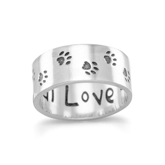 Oxidized Paw Print Band