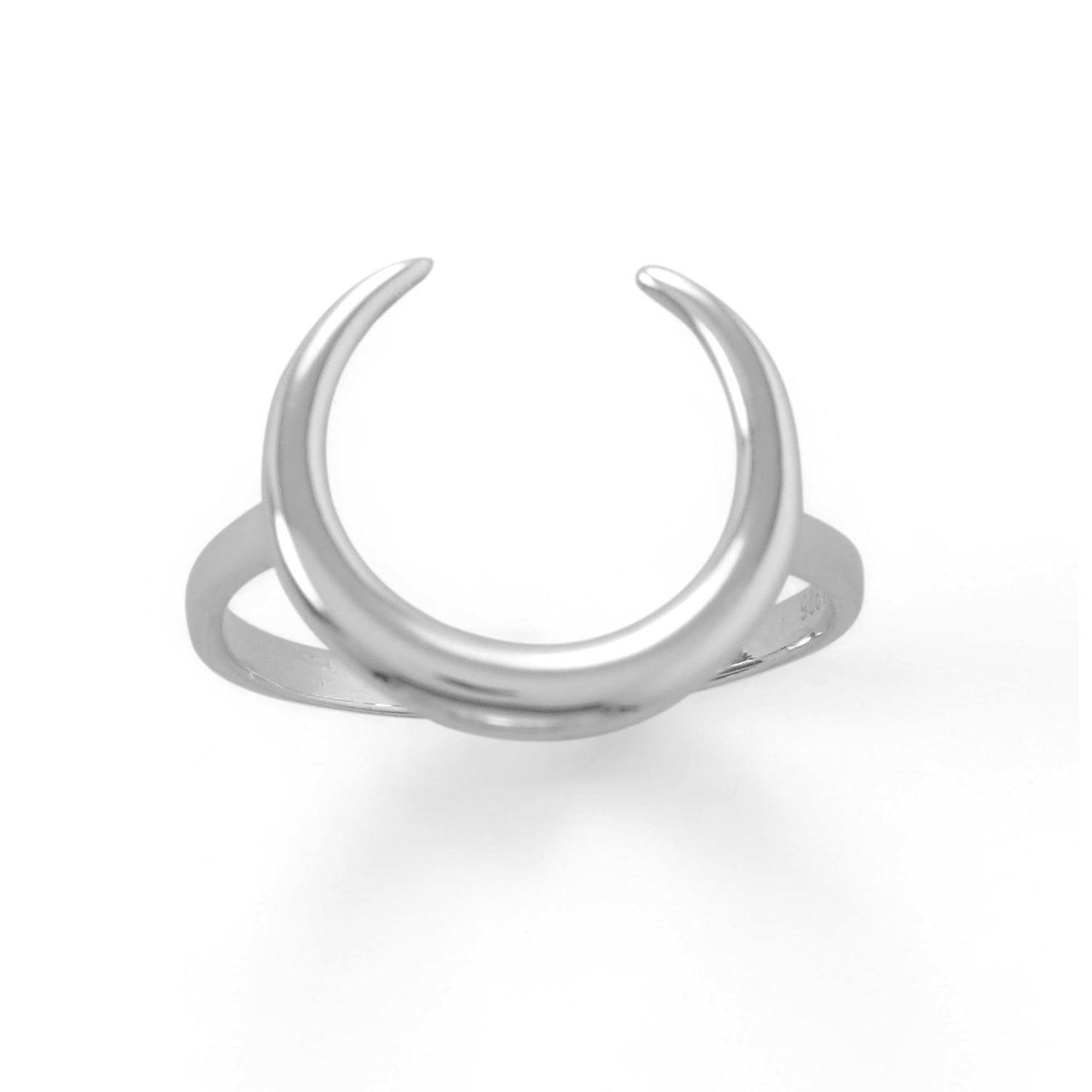 Polished Crescent Moon Ring