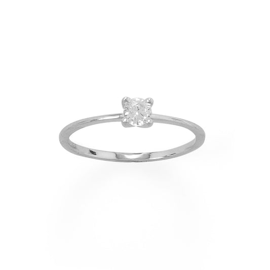 Rhodium Plated 4mm CZ Band