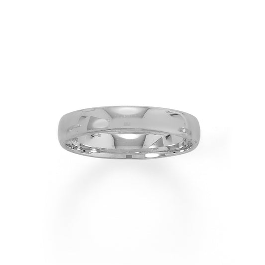 Rhodium Plated 4mm Band