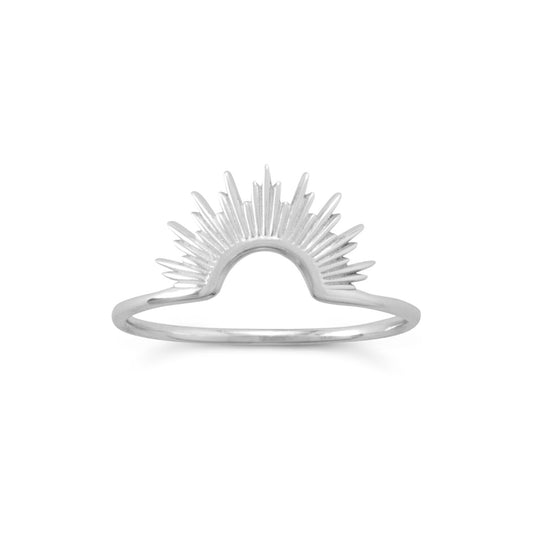 "Shine On!" Shiny Silver Sunburst Ring