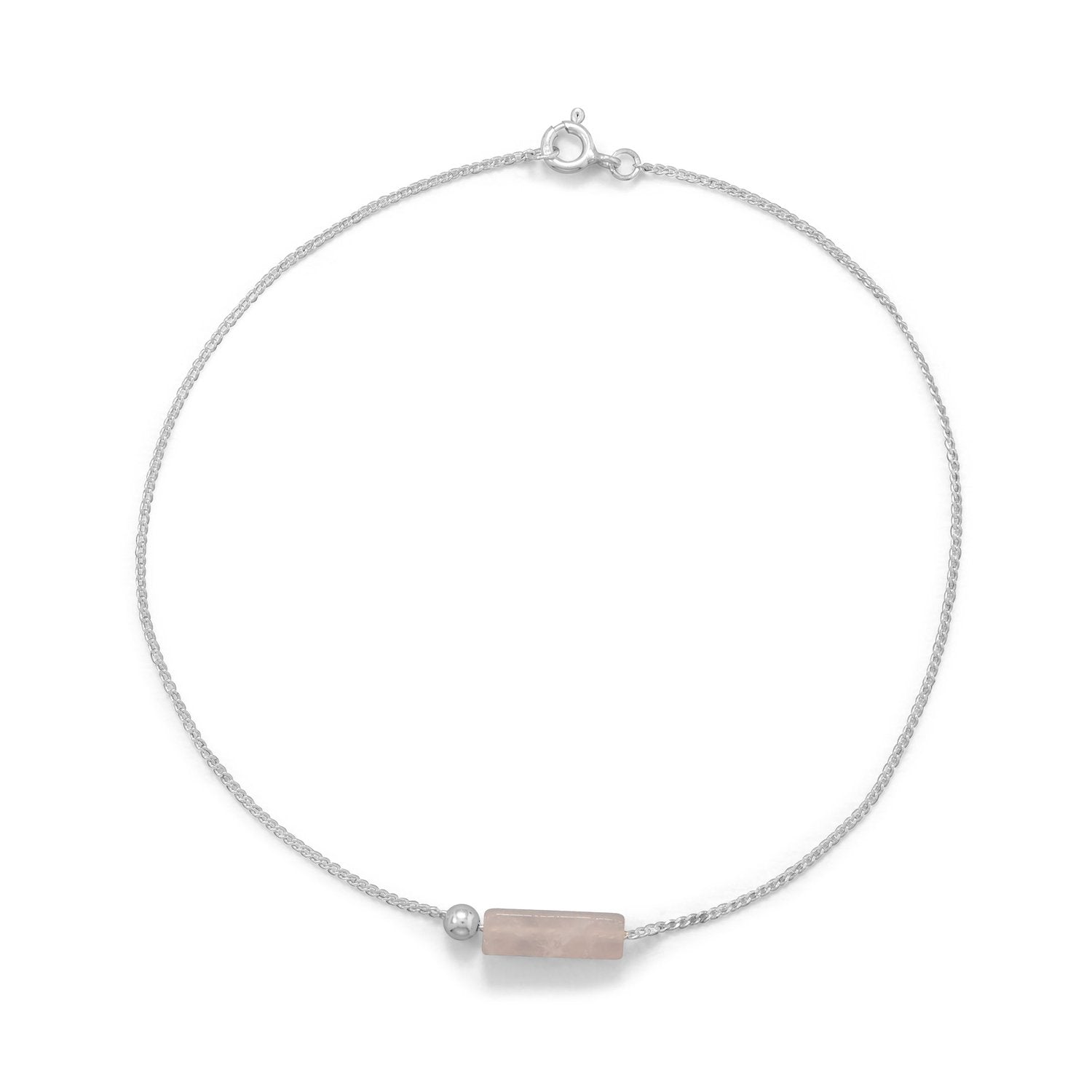 9.25" Rose Quartz Tube Anklet