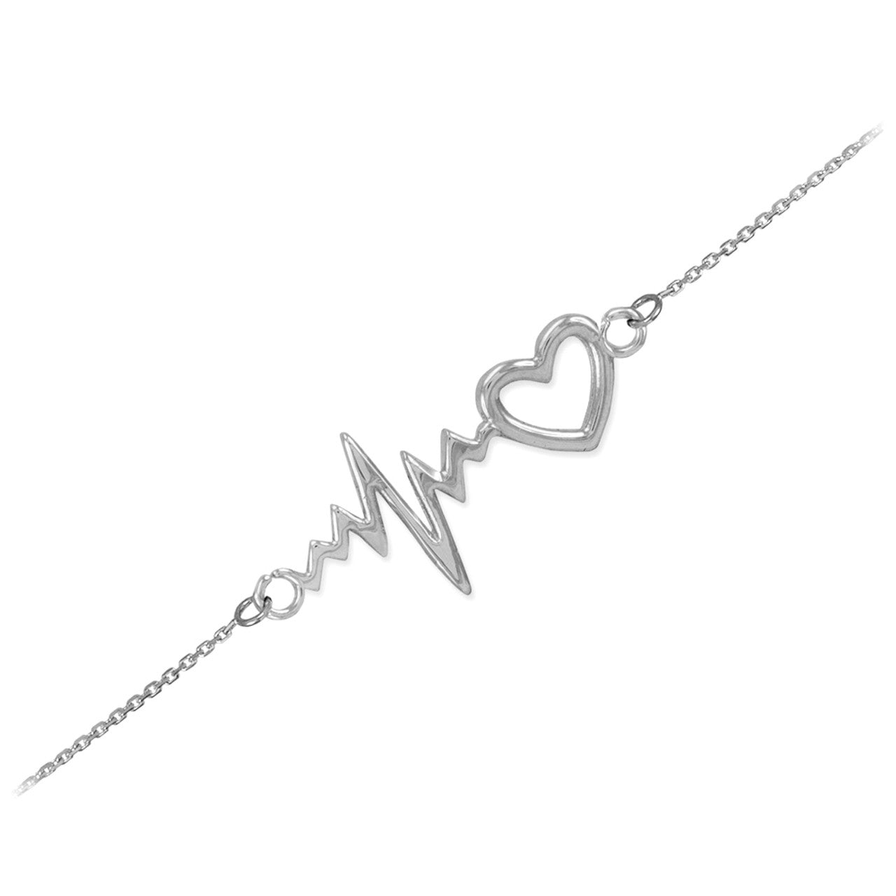 Sterling Silver Heartbeat Bracelet