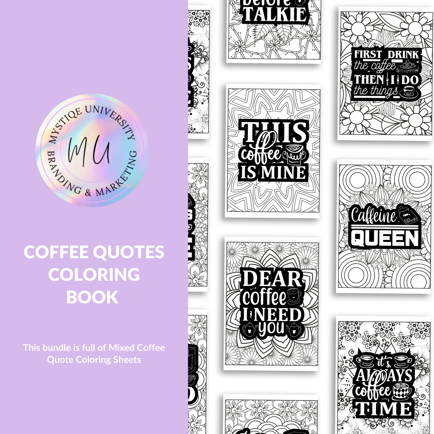 Coffee Quotes Coloring Book