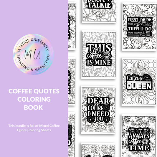 Coffee Quotes Coloring Book